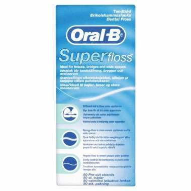Oral-B 13265232 Super Floss (Ideal for braces, bridges and wide spaces) Dental Floss
