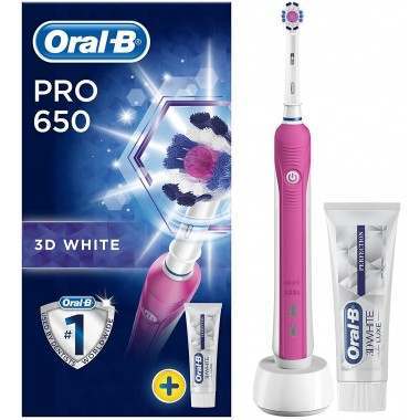 Oral-B 80299438 Pro 650 3D White Pink Electric Toothbrush